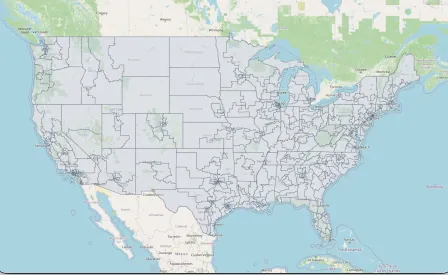 Map of United States congressional districts